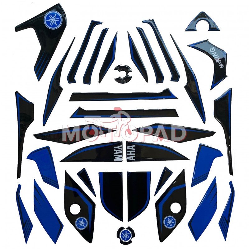 پد کامل بدنه ژله ای موتورسیکلت MX King مدل آبی - مشکی