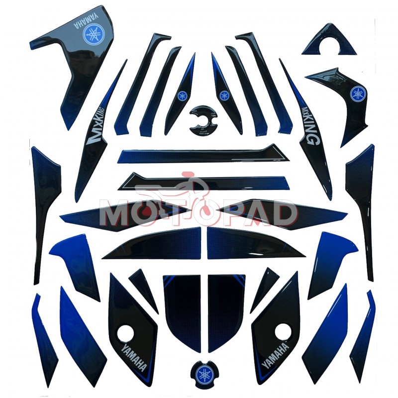 پد کامل بدنه ژله ای موتورسیکلت MX King مدل مشکی - آبی