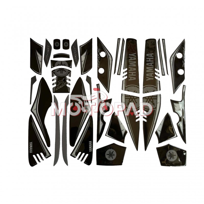 پد کامل بدنه ژله ای موتورسیکلت یاماها XMAX  اتاق قدیم مدل مشکی - طوسی