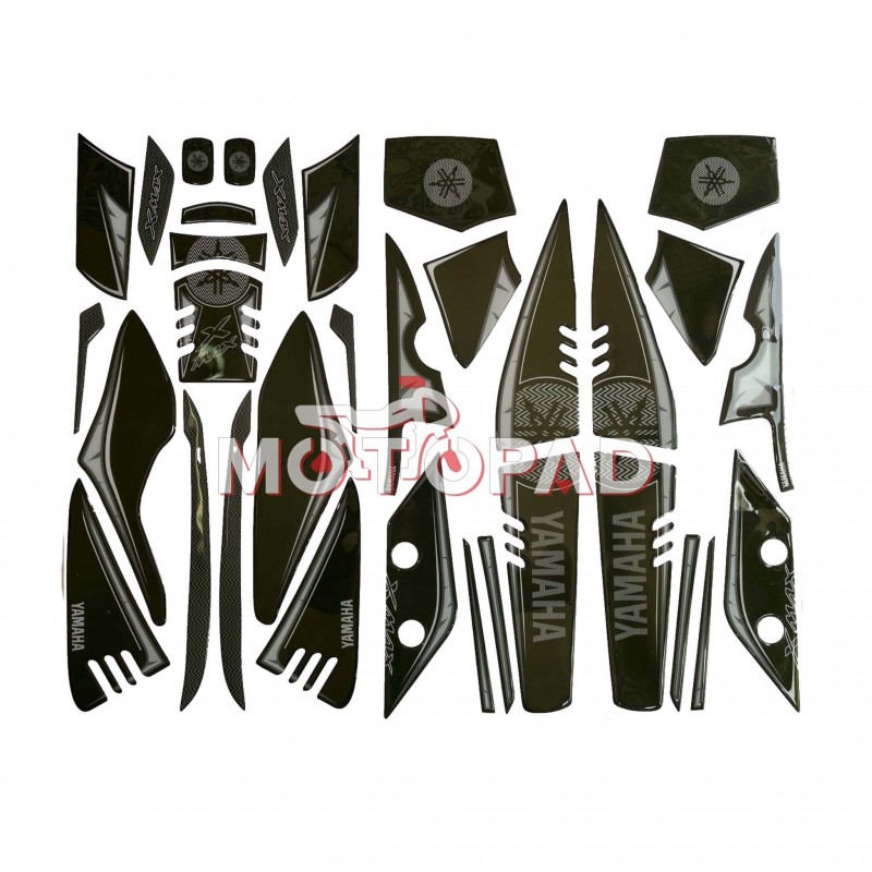پد کامل بدنه ژله ای موتورسیکلت یاماها XMAX اتاق قدیم مدل سبز تیره