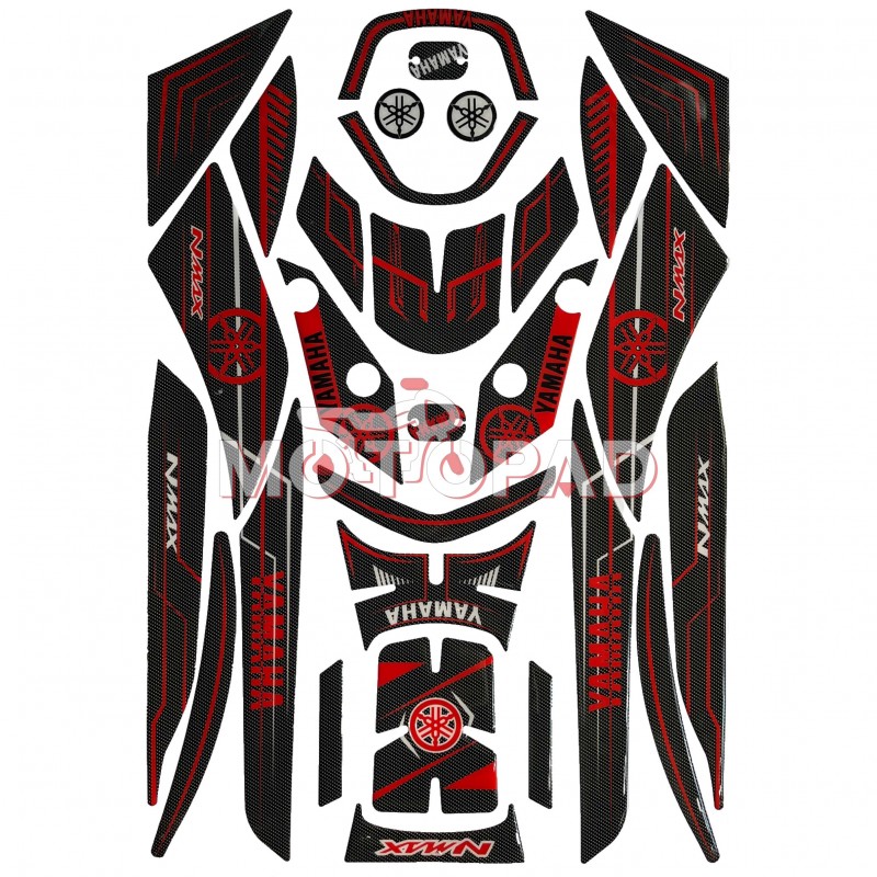 پد کامل بدنه ژله ای موتورسیکلت یاماها NMAX مدل کربن قرمز