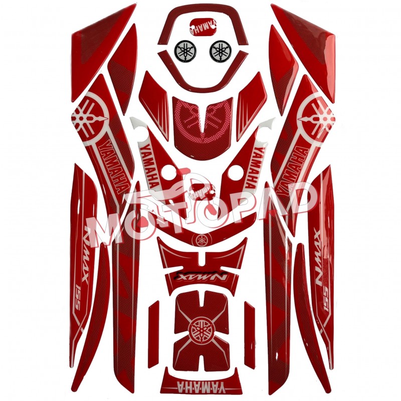 پد کامل بدنه ژله ای موتورسیکلت یاماها NMAX مدل قرمز