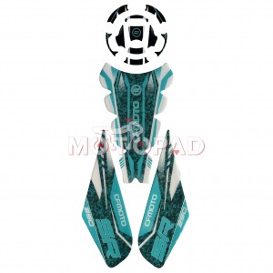 پد کامل باک ژله ای موتورسیکلت CF Moto Race مدل فیروزه ای