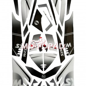 پد کامل بدنه ژله ای موتورسیکلت Sym Lucky 185 مدل مشکی - سفید