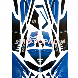 پد کامل بدنه ژله ای موتورسیکلت Sym Lucky 185 مدل مشکی - سایه آبی