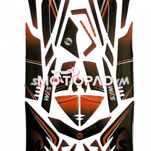 پد کامل بدنه ژله ای موتورسیکلت Sym Lucky 185 مدل مشکی -  سایه نارنجی