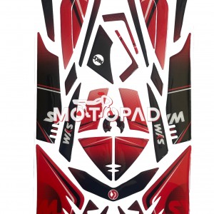 پد کامل بدنه ژله ای موتورسیکلت Sym Lucky 185 مدل مشکی - سایه قرمز