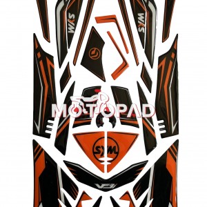 پد کامل بدنه ژله ای موتورسیکلت Sym Lucky 185 مدل مشکی -  نارنجی