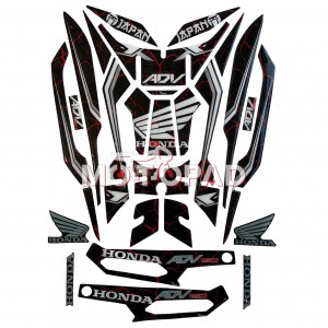 پد کامل بدنه ژله ای موتورسیکلت Honda ADV 150 مدل مشکی رگه قرمز