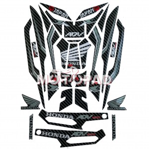پد کامل بدنه ژله ای موتورسیکلت Honda ADV 150 مدل مشکی کربن سفید