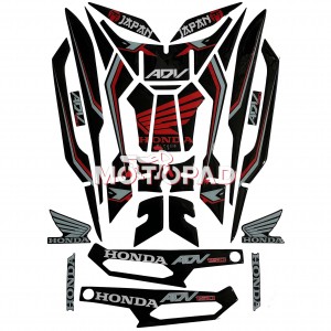 پد کامل بدنه ژله ای موتورسیکلت Honda ADV 150 مدل مشکی - طوسی - قرمز