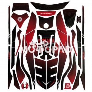 پد کامل بدنه ژله ای موتورسیکلت yamaha Aerox 155 مدل مشکی کربن قرمز