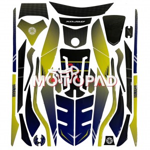 پد کامل بدنه ژله ای موتورسیکلت Aerox 155 مدل زرد - ابی کربن