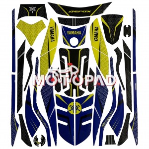 پد کامل بدنه ژله ای موتورسیکلت Aerox 155 مدل زرد - ابی کربن درشت