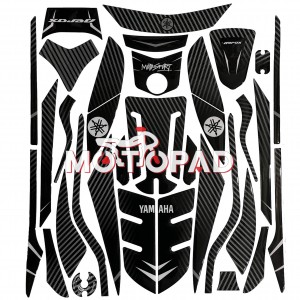 پد کامل بدنه ژله ای موتورسیکلت Aerox 155 مدل مشکی کربن