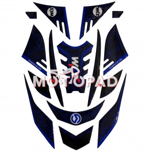 پد کامل بدنه ژله ای موتور سیکلت Sym J200 مدل مشکی آبی ابروباد