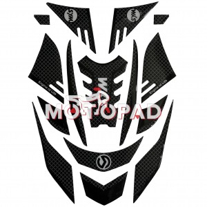 پد کامل بدنه ژله ای موتور سیکلت Sym J200 مدل  مشکی طوسی چهارخانه