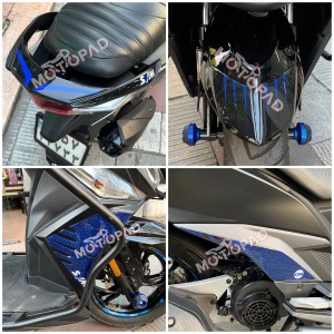 نمونه کار نصب شده پد کامل بدنه ژله ای موتور سیکلت Sym J200