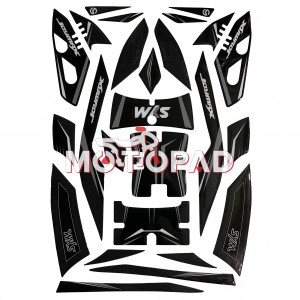 پد کامل بدنه ژله ای موتور سیکلت Sym joymax250 مدل مشکی سفید طوسی کد 1001