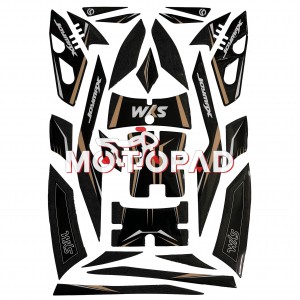 پد کامل بدنه ژله ای موتور سیکلت Sym joymax250 مدل مشکی سفید طلایی