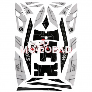 پد کامل بدنه ژله ای موتور سیکلت Sym joymax250 مدل سفید مشکی خطی