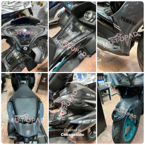 نمونه نصبی پد کامل بدنه ژله ای روی yamaha aerox
