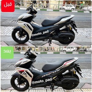 ست برچسب نصب شده yamaha aerox