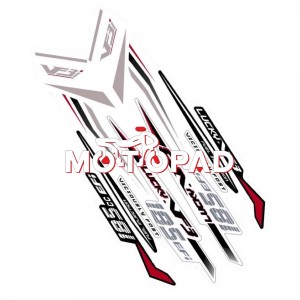 برچسب  لمینتی   ایرانی موتور سیکلت اس وای ام لاکی 185 مدل سفید قرمز