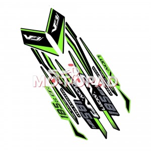 برچسب لمینتی ایرانی موتور سیکلت اس وای ام لاکی 185 مدل مشکی سبز