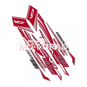 برچسب لمینتی ایرانی موتور سیکلت اس وای ام لاکی 185 مدل قرمز