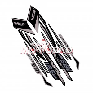 برچسب لمینتی ایرانی موتور سیکلت اس وای ام لاکی 185 مدل مشکی نقره ای