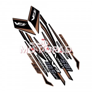 برچسب لمینتی ایرانی موتور سیکلت اس وای ام لاکی 185 مدل مشکی طلایی