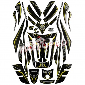 پد کامل بدنه ژله ای موتورسیکلت Aerox 155 مدل مشکی زرد