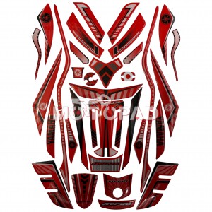 پد کامل بدنه ژله ای موتورسیکلت Aerox 155 مدل قرمز