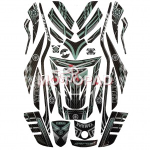 پد کامل بدنه ژله ای موتورسیکلت Aerox 155 مدل فیروزه ای کربن درشت