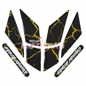 پد ژله ای گلگیر جلوی موتور سیکلت کلیک 150 مدل مشکی رگه زرد