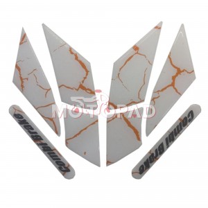 پد ژله ای گلگیر جلوی موتور سیکلت کلیک 150 مدل سفید رگه نارنجی