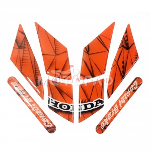 پد ژله ای گلگیر جلوی موتور سیکلت کلیک 150 مدل نارنجی رگه مشکی نوشته هوندا