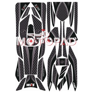 پد کامل بدنه ژله ای موتور سیکلت sym jt200 مدل مشکی طوسی لوزی