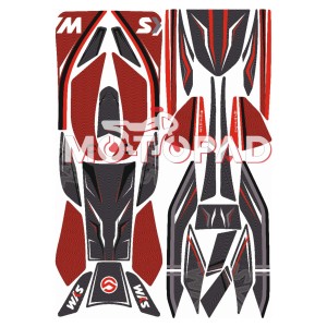 پد کامل بدنه ژله ای موتور سیکلت sym jt200 مدل قرمز خطی