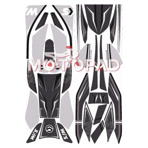 پد کامل بدنه ژله ای موتور سیکلت sym jt200  مشکی سفید خطی