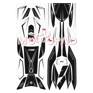 پد کامل بدنه ژله ای موتور سیکلت sym jt200 مدل مشکی سفید