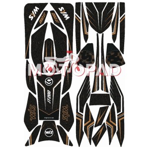 پد کامل بدنه ژله ای موتور سیکلت sym jt200 مدل مشکی طلایی