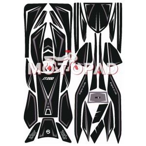 پد کامل بدنه ژله ای موتور سیکلت sym jt200 مدل مشکی سفید