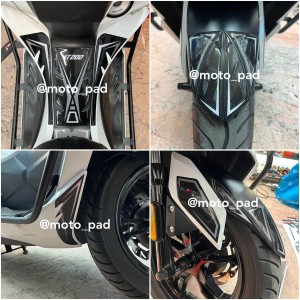 نمونه نصب شده پد کامل بدنه ژله ای موتور سیکلت sym jt200