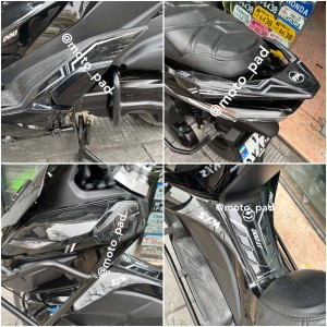 نمونه نصب شده پد کامل بدنه ژله ای موتور سیکلت sym jt200