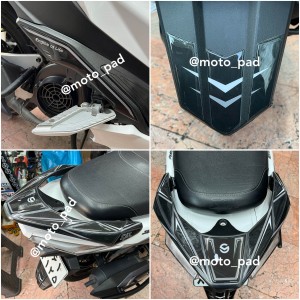 نمونه نصب شده پد کامل بدنه ژله ای موتور سیکلت sym jt200