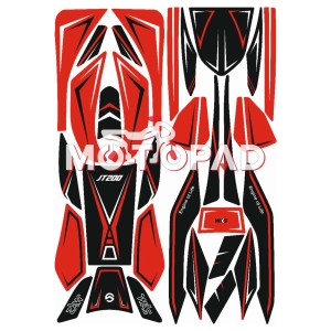 پد کامل بدنه ژله ای موتور سیکلت sym jt200 مدل قرمز مشکی