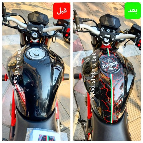 نمونه کار نصب شده پد باک کامل موتور سیکلت بنلی ۲۵۰ دو سیلندر