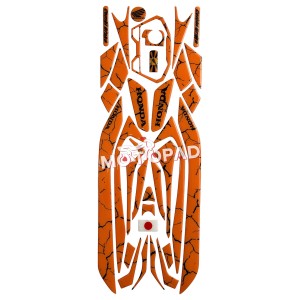 پد کامل بدنه ژله ای موتورسیکلت کلیک 150 Click مدل نارنجی رگه مشکی